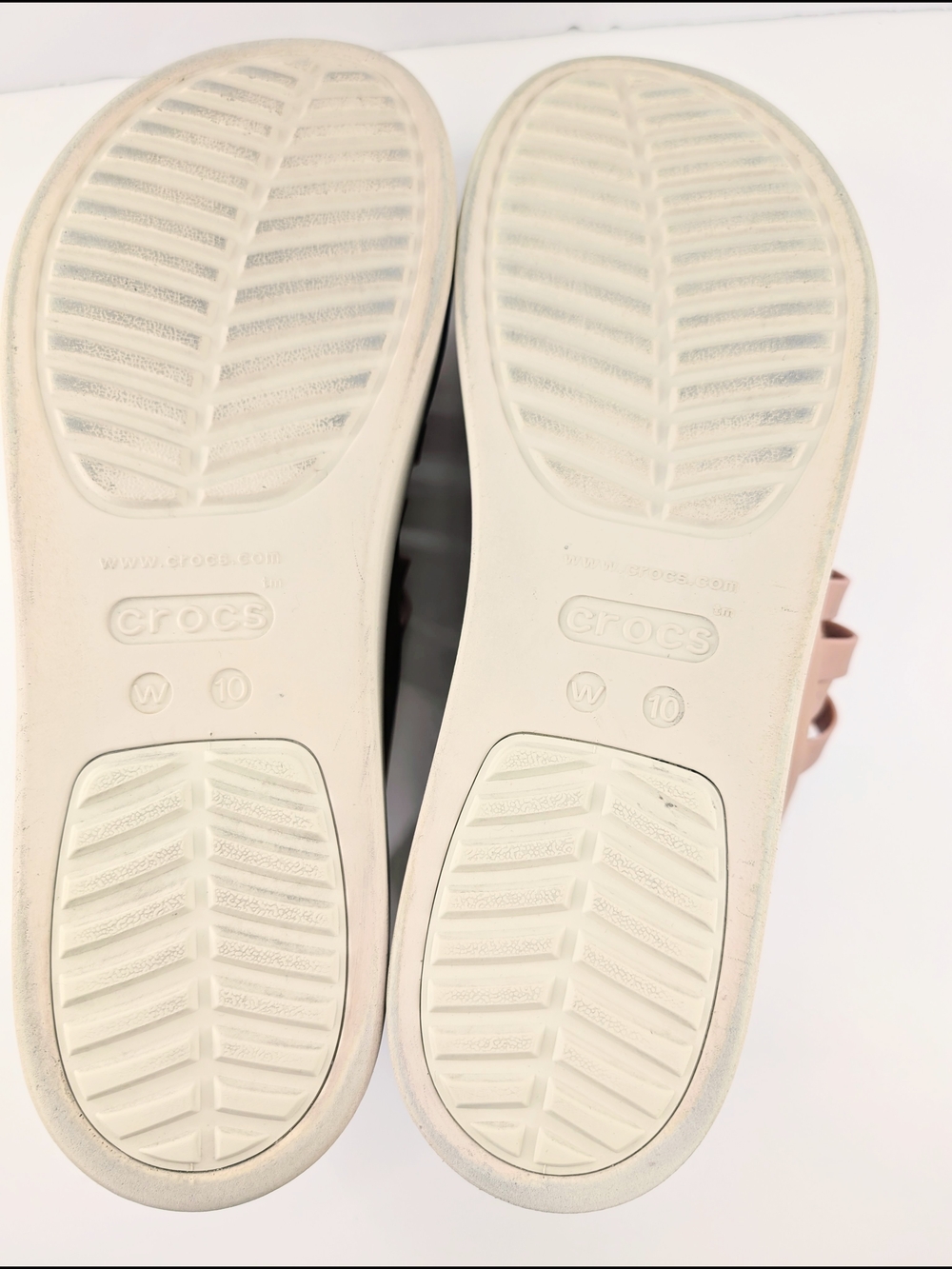 Crocs Literide Brooklyn Strappy Low Wedge Sandal Pale Blush Womens Size 10 - Picture 3 of 8